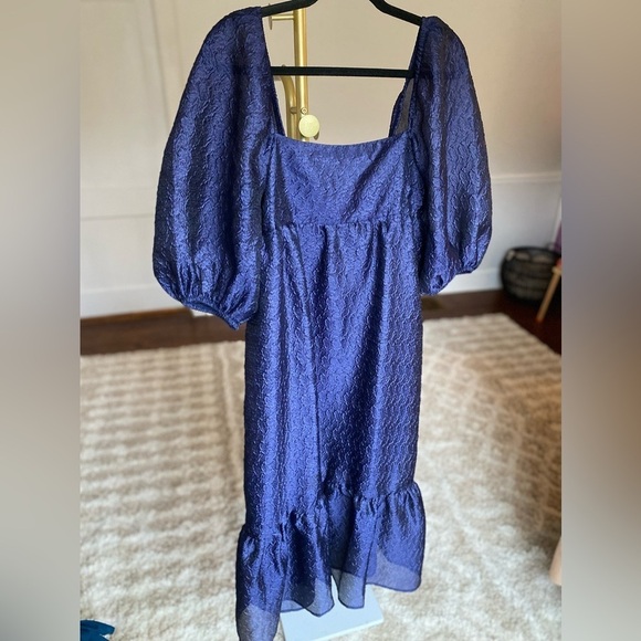 NWT Anthropologie Romantic Dress Puff Sleeve Cottagecore Wedding Date Spring - Picture 3 of 9